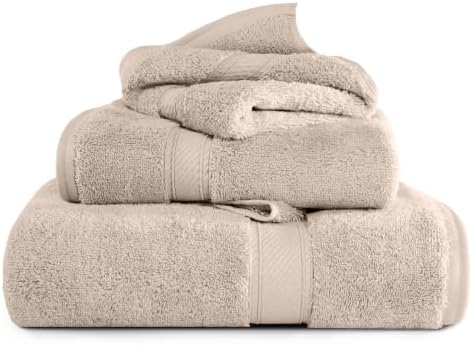 SUPERIOR Egyptian Cotton Ultra Plush & Absorbent, 3 Piece Set, Stone