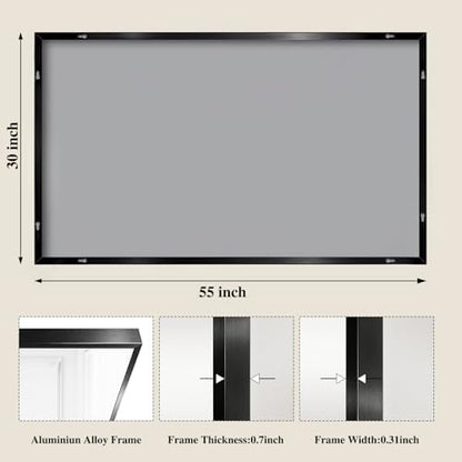 Koonmi Black Mirrors for Wall, 30x55 Inch Bathroom Mirror, Rectangular Wall Mirror for Living Room Bedroom Bathroom, Hangs Horizontally or Vertically