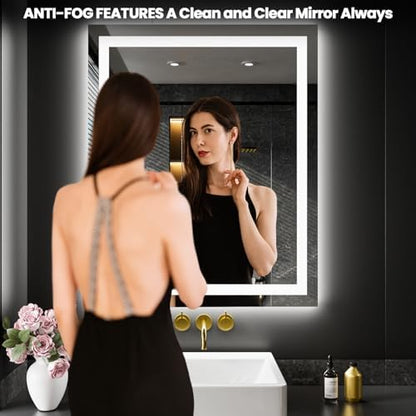 LOAAO 28"X36" LED Bathroom Mirror with Lights, UL Listed