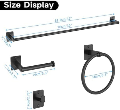 KLJKPA 4-Piece Bathroom Hardware Set, 32 inch Bathroom Towel Holder