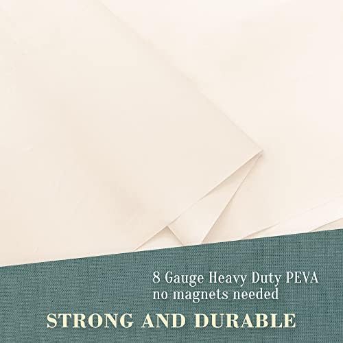 No Hook PEVA Shower Curtain or Liner, Standard Size 71 x 74, Beige