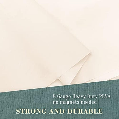 No Hook PEVA Shower Curtain or Liner, Standard Size 71 x 74, Beige