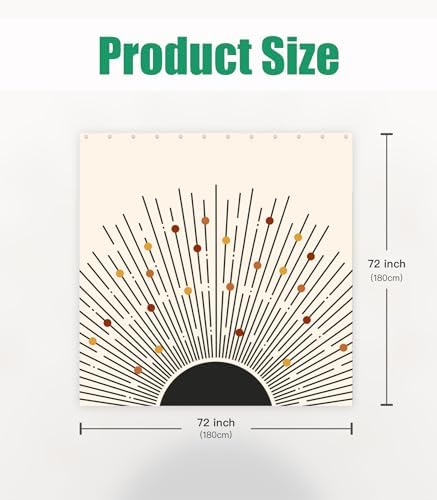 Bathroom Shower Curtain Cute Cortinas para Baño 72 x 72, Sun