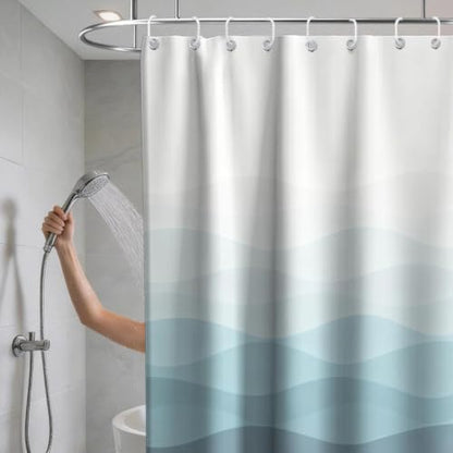 Modern Ocean Shower Curtain Abstract Aesthetic Striped Funky Minimalist