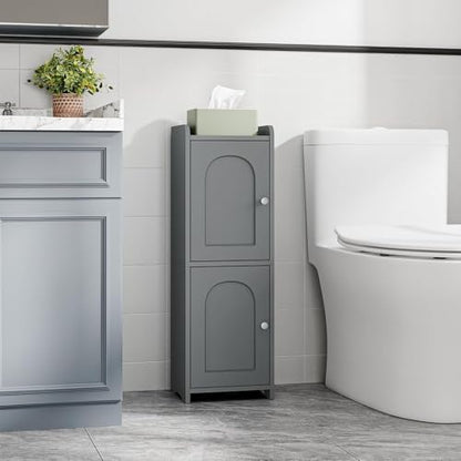 Hzuaneri Bathroom Storage Cabinet, Small Corner Floor Cabinet with 2 Doors