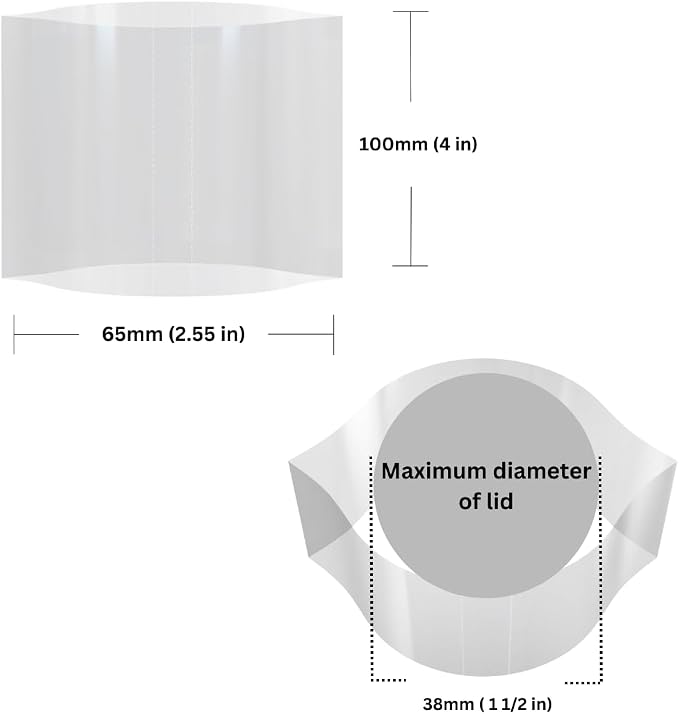 65 x 100 mm Clear Perforated Shrink Sleeve for 2 oz (60 ml) Boston Round Glass Bottles [Cap Diameter: 1 1/2"] Pack of 5,000
