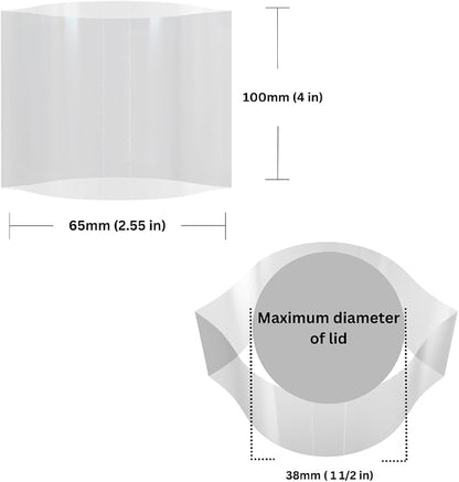 65 x 100 mm Clear Perforated Shrink Sleeve for 2 oz (60 ml) Boston Round Glass Bottles [Cap Diameter: 1 1/2"] Pack of 50
