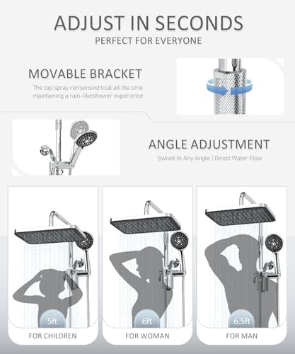 12 Inch Shower Head with Filters Rain Shower Head with Handheld Spray Combo