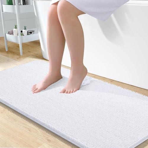 OLANLY Large Bathroom Rugs 50x30, Extra Soft Absorbent Chenille Bath Rugs