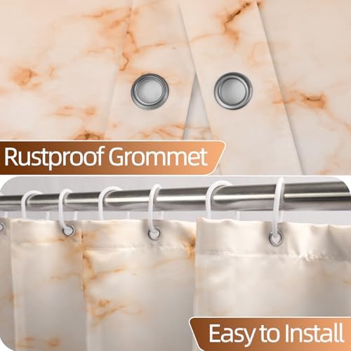 Brown Extra Long Waterproof Shower Curtain 72x96 inches