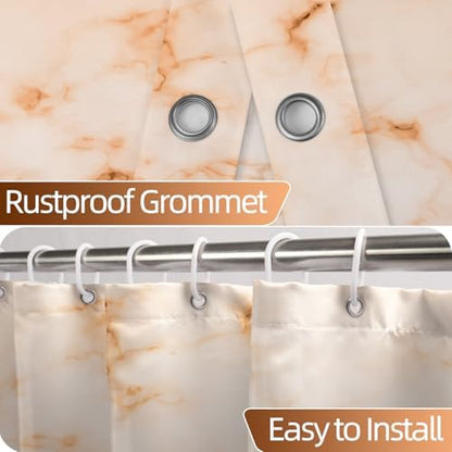 Brown Marble RV Stall Waterproof Shower Curtain 60x72 inches