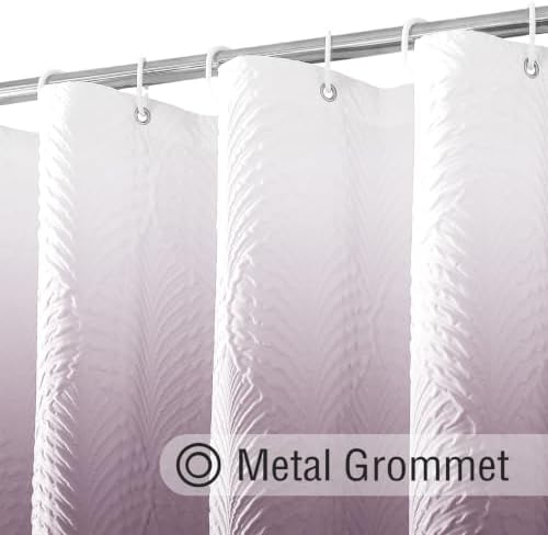 Gibelle 72x78 Long Shower Curtain, Ombre Lavender 3D Embossed Half Bath Curtain