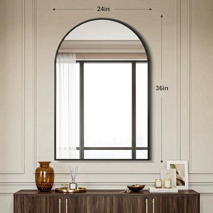 AMOISE Arched Bathroom Mirror for wall, 2Pack 36"x24" Vanity Mirror, Black