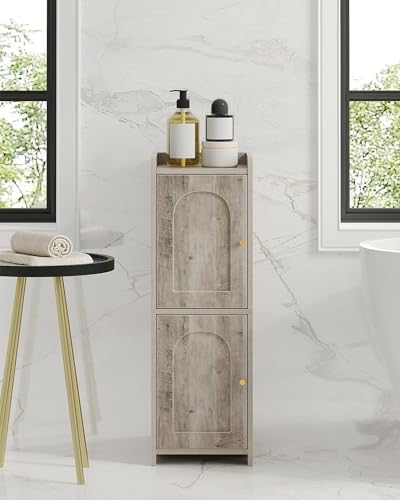 Hzuaneri Bathroom Storage Cabinet, Small Corner Floor Cabinet with 2 Doors