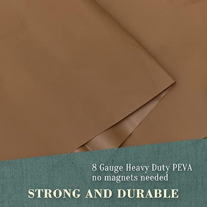 No Hook PEVA Shower Curtain or Liner, Standard Size 71 x 74, Brown