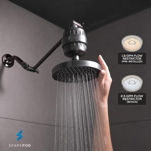 SparkPod Rain Shower Head, 6 Inch Round, Vintage Oil-Rubbed Bronze Finish