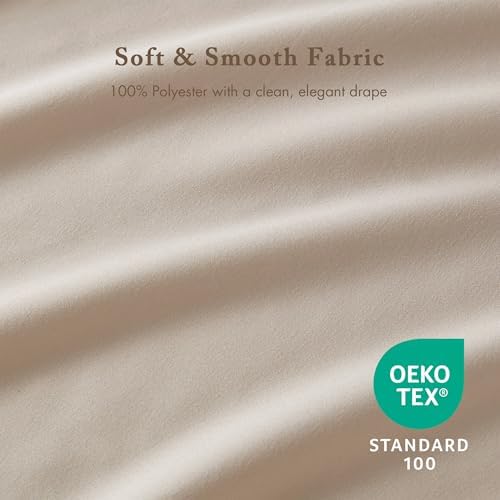 Madison Park Grace Ruffle Shower Curtain for Bathroom, 72"x 72", Beige