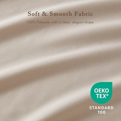 Madison Park Grace Ruffle Shower Curtain for Bathroom, 72"x 72", Beige