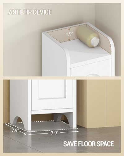 Hzuaneri 70.9" H Bathroom Storage Cabinet, Tall Corner Cabinet with 4 Doors
