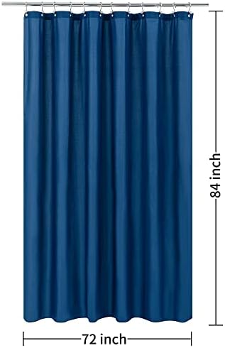 ALYVIA SPRING Extra Long Waterproof Fabric Shower Curtain Liner Navy, 72x84