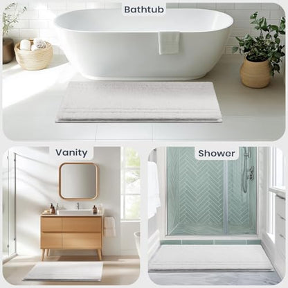PURRUGS Bathroom Rug, Bath Mat, 30" x 60", White