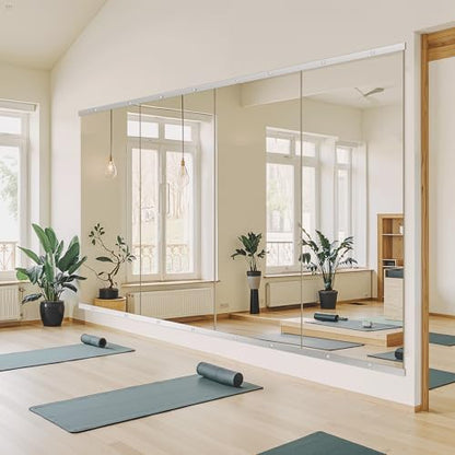 Home Gym Mirror for Wall, 70x24x2PCS Frameless Full Length Mirror, Silver
