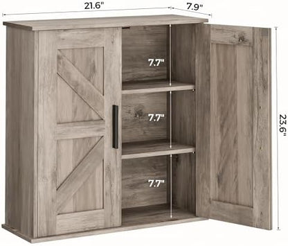 Homleke Bathroom Wall Cabinet, Medicine Cabinet with Adjustable Shelves
