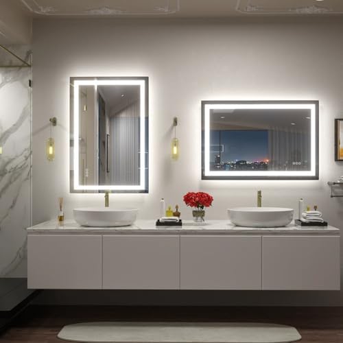 24x36 LED Bathroom Mirror with Backlit and Front Lights