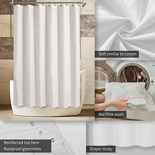 ALYVIA SPRING Waterproof Fabric Shower Curtain or Liner White, 72x72