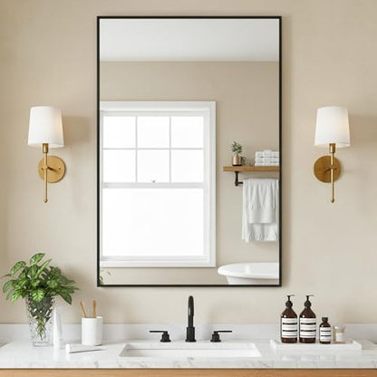FICTOR Bathroom Vanity Mirror for Over Sink, 24" x 36", Black
