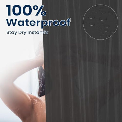 downluxe Shower Curtain Liner, PEVA Plastic Shower Liner with 3 Magnets, 72" x 72" Waterproof Bathroom Curtain, Dark Grey, 1 Pack