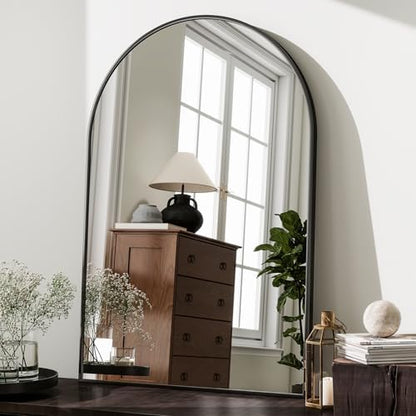 HARRITPURE 20"x30" Arched Bathroom Mirror Wall Mounted Black Arch Mirror