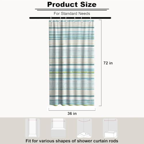 Modern Neutral Striped Shower Curtain Abstract Luxury Aesthetic Ocean