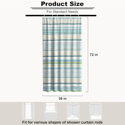 Modern Neutral Striped Shower Curtain Abstract Luxury Aesthetic Ocean