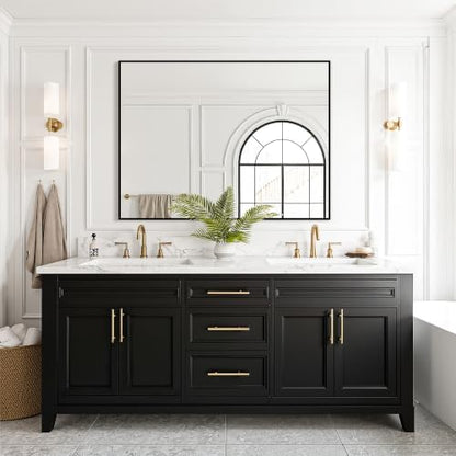FICTOR Bathroom Vanity Mirror for Over Sink, 30" x 40", Black