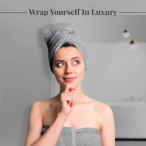 Tens Towels 8 Piece Towel Set, 2 XL Bath, 2 Hand, 4 Washcloth, Cool Grey