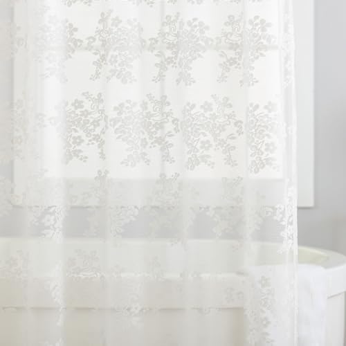 TUDECO Ivory Lace Stall Shower Curtains for Narrow Bathroom, 36''W x 72''L