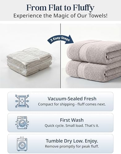 LANE LINEN Bath Towel Set 100% Cotton 16 Piece Soft Absorbent - Platinum