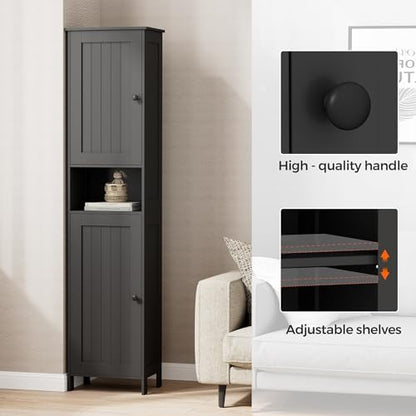 Homleke Tall Bathroom Storage Cabinet with 2 Doors, Slim Bathroom Cabinet