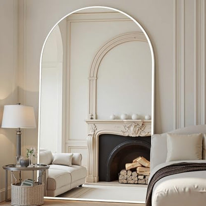 Dewfig Arched Full Length Mirror, 81"x41" Large Floor Mirror, White