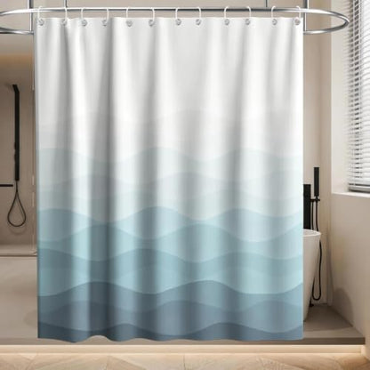 Luxury Modern Ocean Shower Curtain Abstract Funky Cute Striped Aesthetic