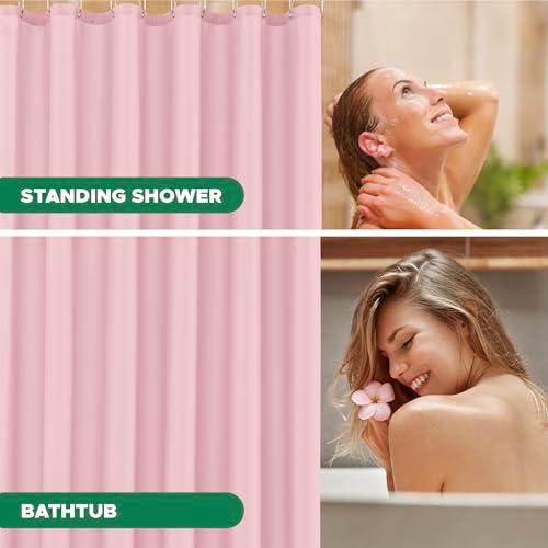 Fabric Shower Curtain Liner 72"W x 84"L-Pink Extra Long Shower Liners
