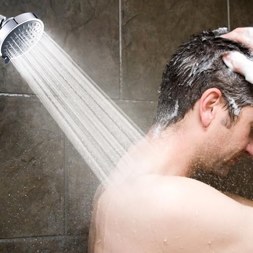 AISOSO High Pressure Rain Shower Head 2PCS 5 Modes 4.1 Inch Chrome