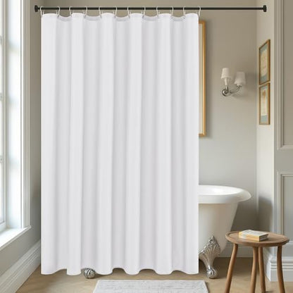 Fabric Shower Curtain Liner 72"W x 84"L-White Extra Long Shower Liners