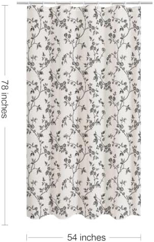MitoVilla Small Stall Cotton Floral Shower Curtain for Bathroom,54 x 78