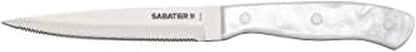 Sabatier Triple Riveted Serrated Utility Knife, 5-Inch, Razor-Sharp Kitchen Knife to Cut Fruit, Vegetables and more, High-Carbon Stainless Steel, White