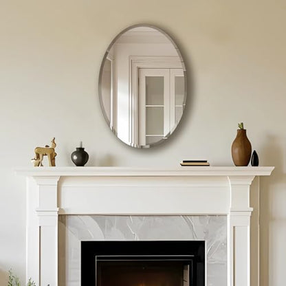 Bathroom Mirror for Over Sink 20" x 28" Oval Frameless Wall Mirror