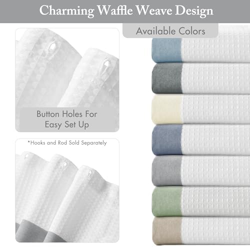 Madison Park Spa Waffle Stall Shower Curtain for Bathroom, 54 x 78, Grey