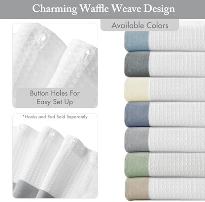 Madison Park Spa Waffle Stall Shower Curtain for Bathroom, 54 x 78, Grey