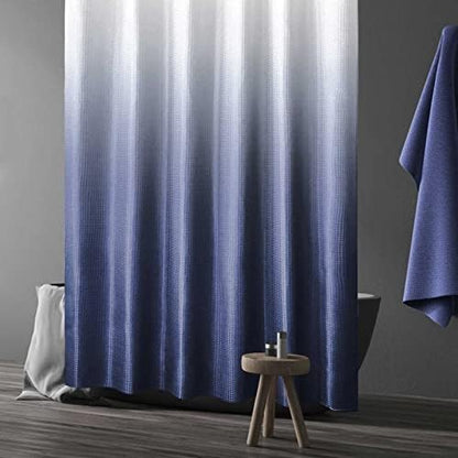 Gibelle Navy Blue Ombre Fabric Shower Curtain for Bath Decor, 72 x 72